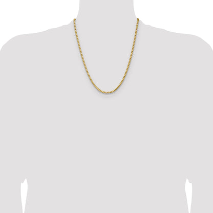 22 Inch 14K Yellow Gold 3.05mm Franco Chain Necklace