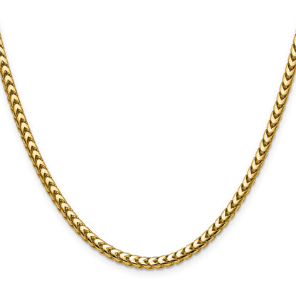 24 Inch 14K Yellow Gold 3.7mm Franco Chain Necklace