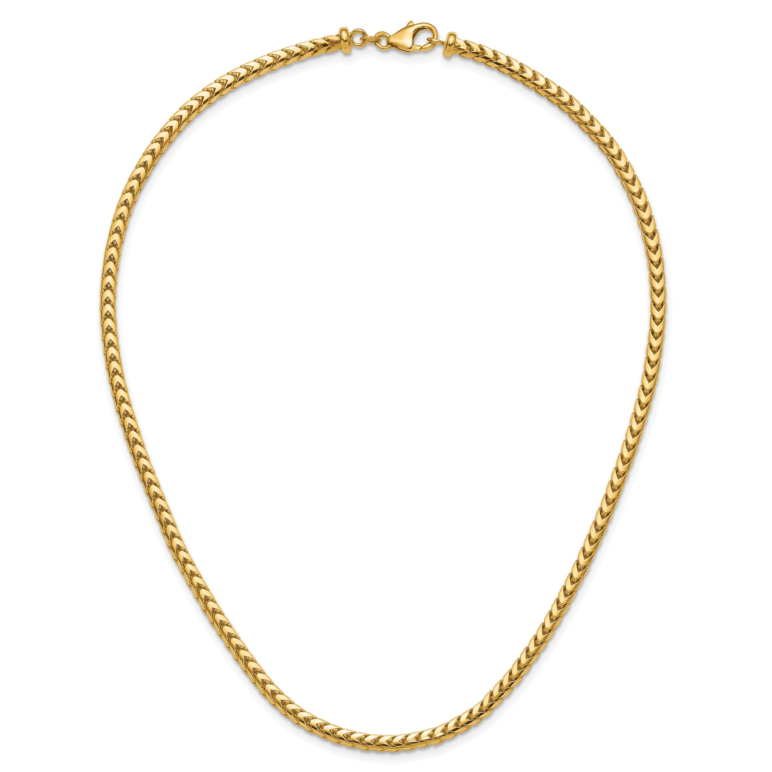 18 Inch 14K Yellow Gold 3.7mm Franco Chain Necklace