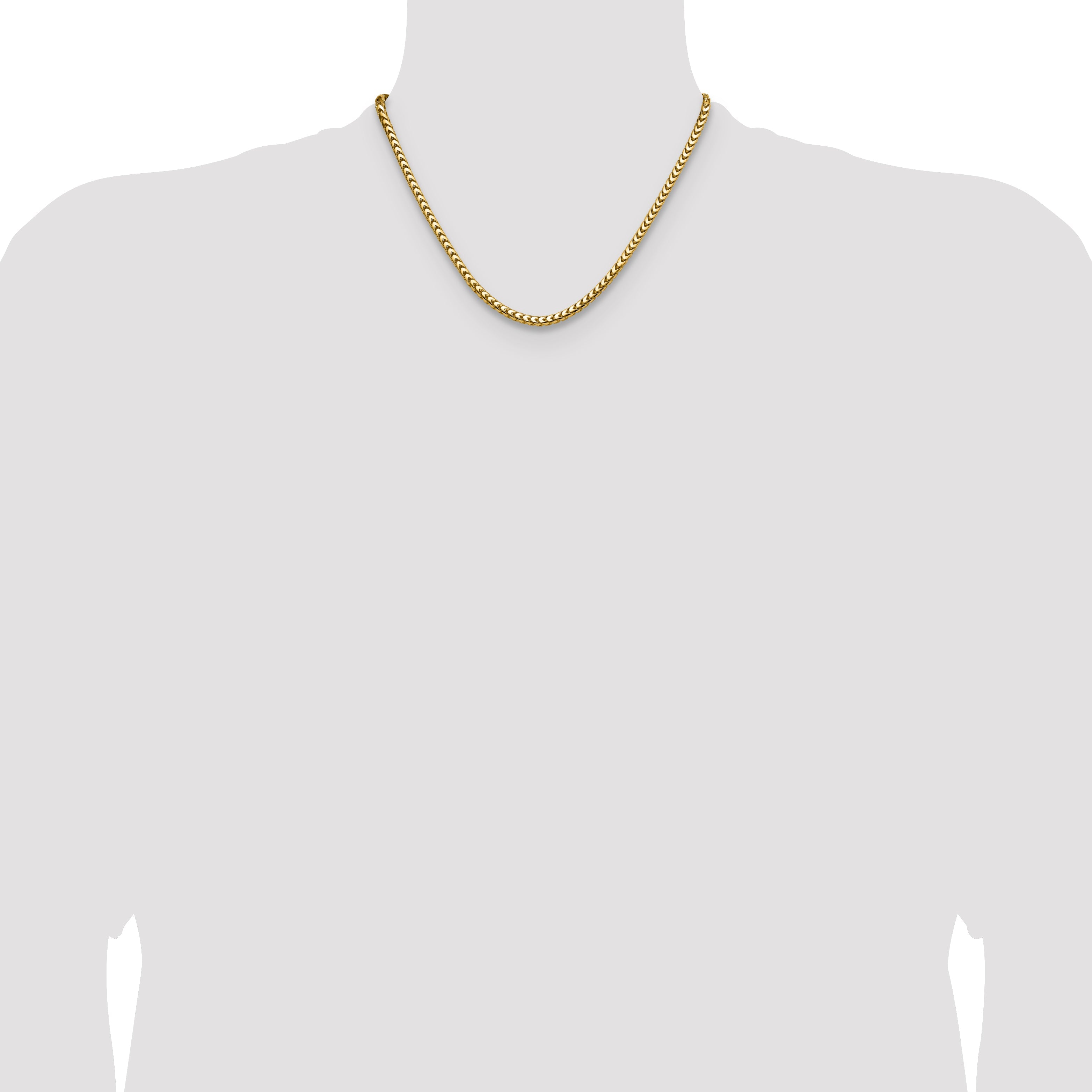18 Inch 14K Yellow Gold 3.7mm Franco Chain Necklace
