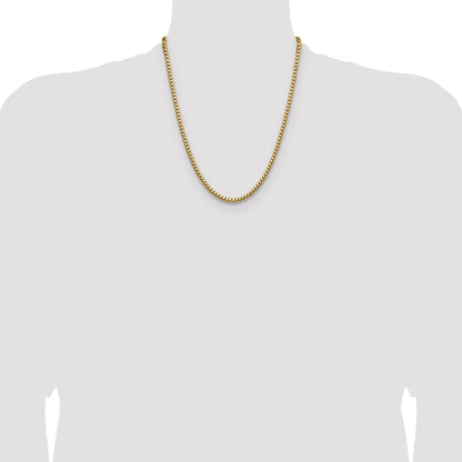 22 Inch 14K Yellow Gold 3.7mm Franco Chain Necklace