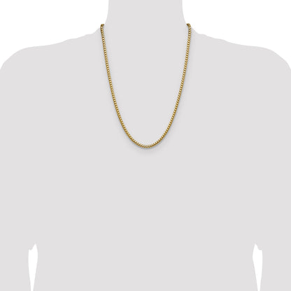 24 Inch 14K Yellow Gold 3.7mm Franco Chain Necklace