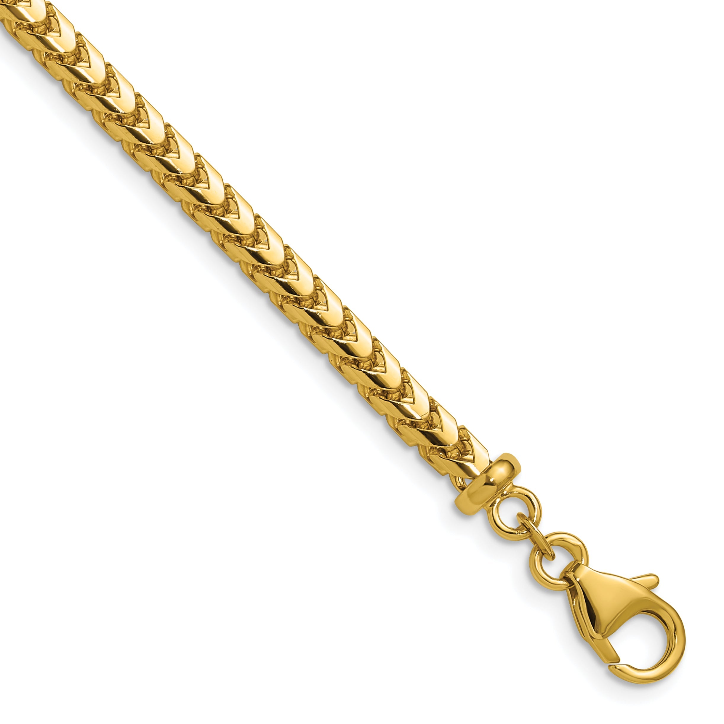 22 Inch 14K Yellow Gold 3.7mm Franco Chain Necklace