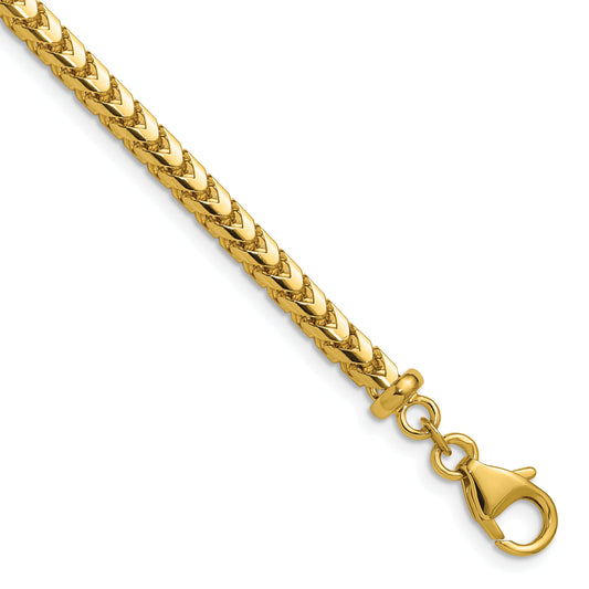 18 Inch 14K Yellow Gold 3.7mm Franco Chain Necklace