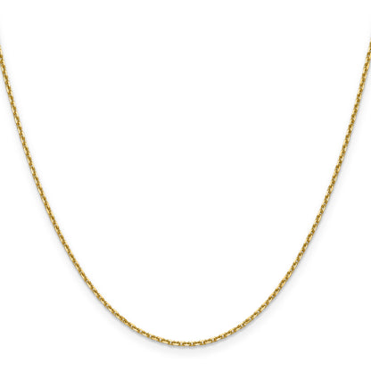 18 Inch 14K Yellow Gold 1.5mm D/C Square Cable Chain Necklace