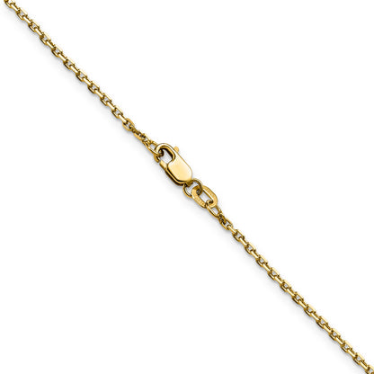 24 Inch 14K Yellow Gold 1.5mm D/C Square Cable Chain Necklace