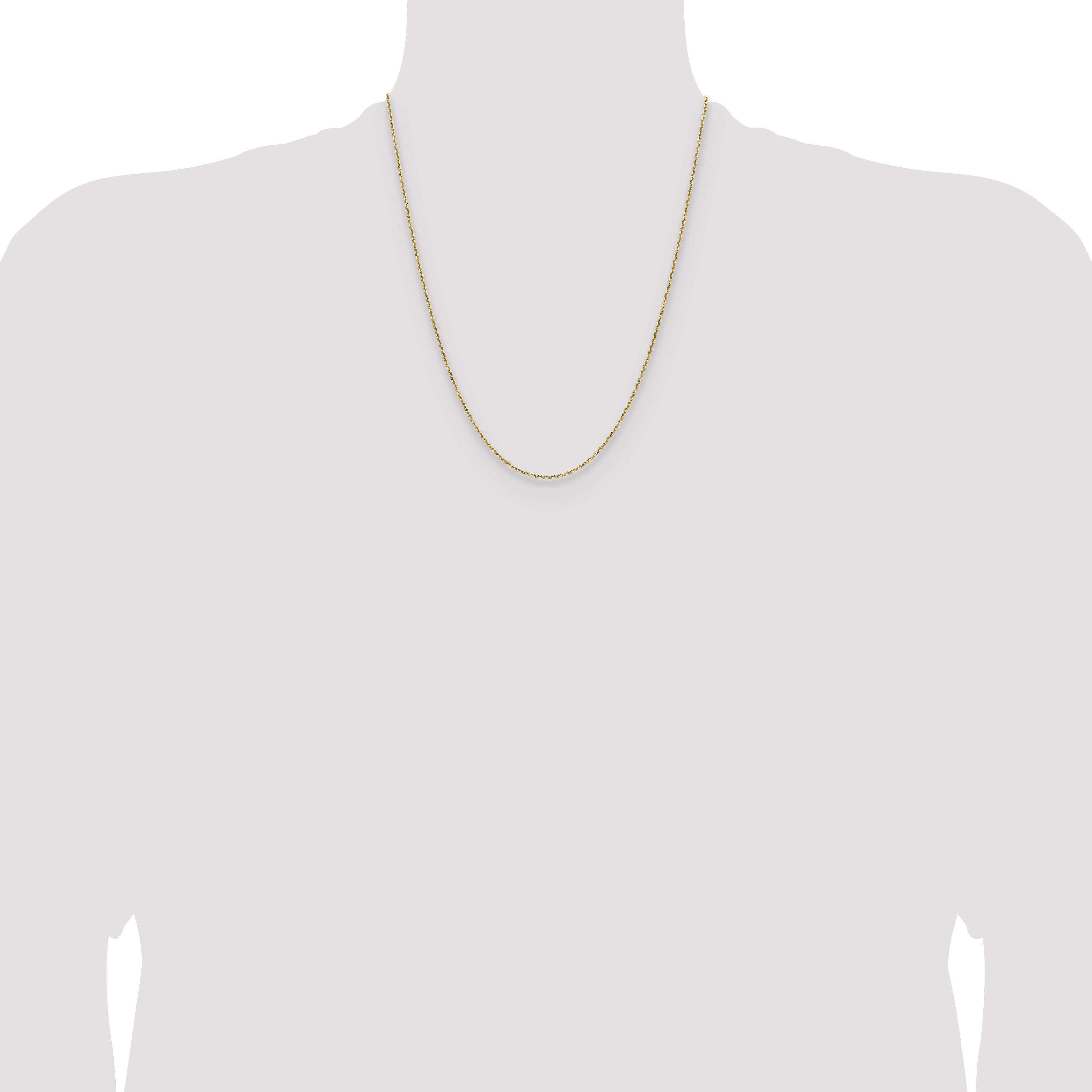 22 Inch 14K Yellow Gold 1.5mm D/C Square Cable Chain Necklace