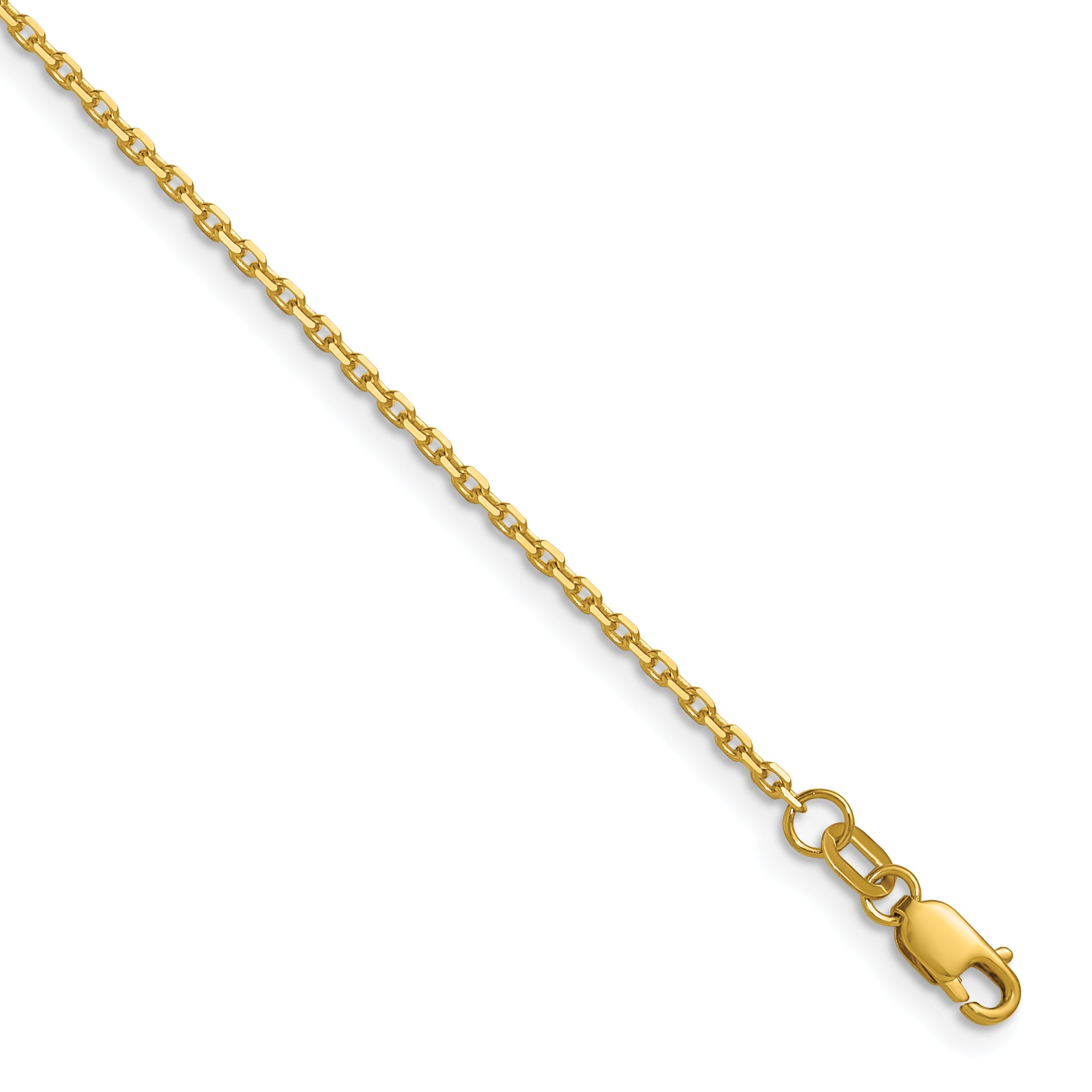 24 Inch 14K Yellow Gold 1.5mm D/C Square Cable Chain Necklace