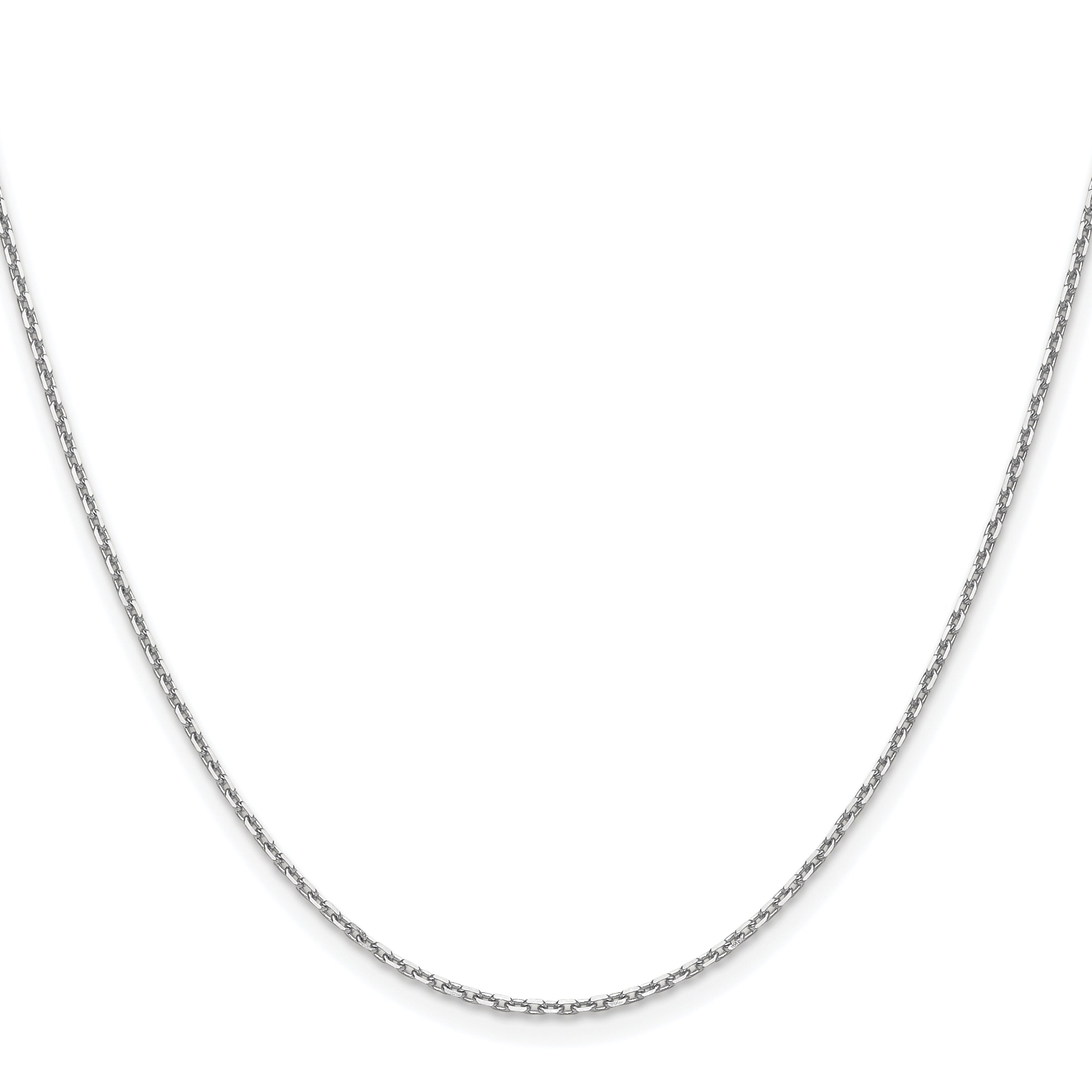 24 Inch 14K White Gold 1.5mm D/C Square Cable Chain Necklace