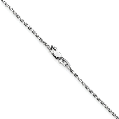 24 Inch 14K White Gold 1.5mm D/C Square Cable Chain Necklace