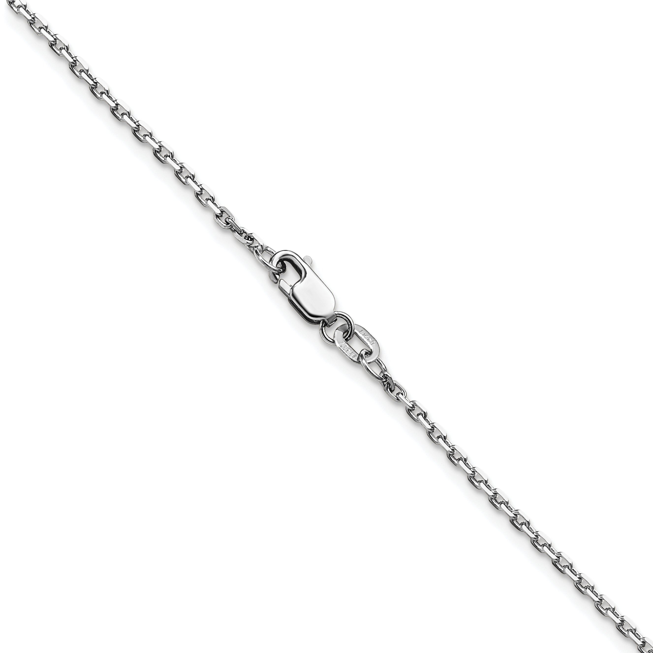 16 Inch 14K White Gold 1.5mm D/C Square Cable Chain Necklace