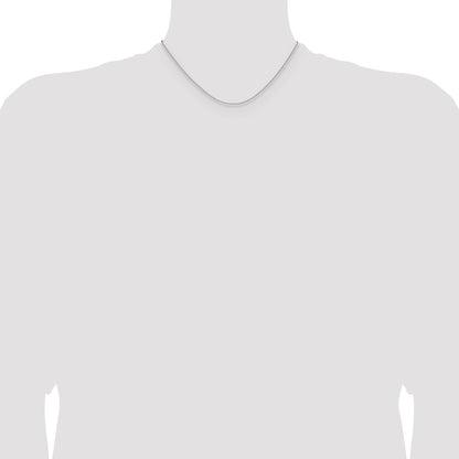 16 Inch 14K White Gold 1.5mm D/C Square Cable Chain Necklace