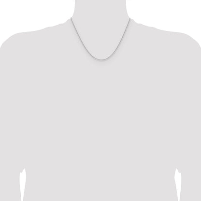 18 Inch 14K White Gold 1.5mm D/C Square Cable Chain Necklace