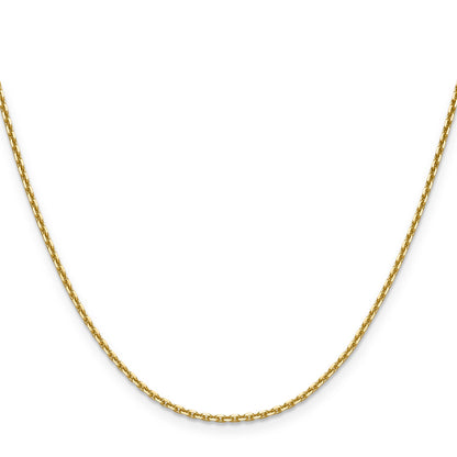 22 Inch 14K Yellow Gold 1.65mm D/C Square Cable Chain Necklace
