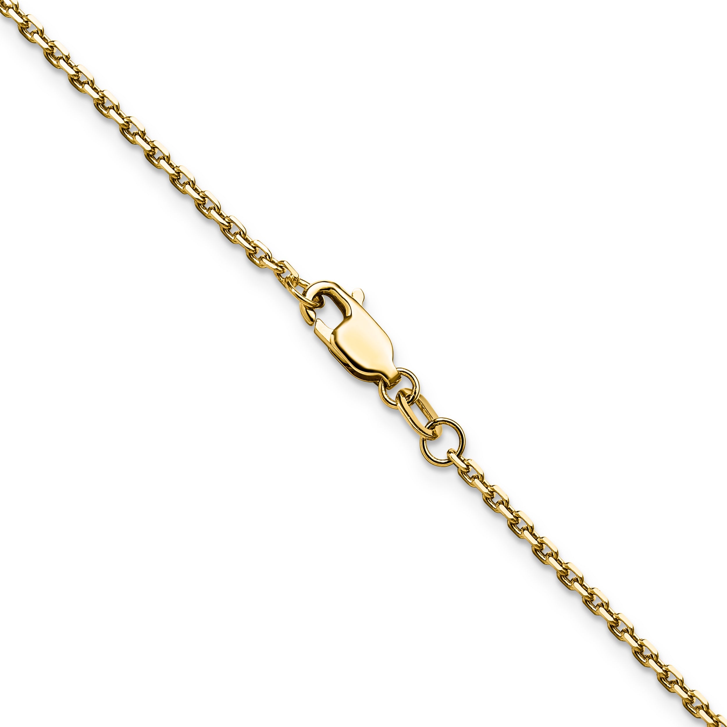 24 Inch 14K Yellow Gold 1.65mm D/C Square Cable Chain Necklace
