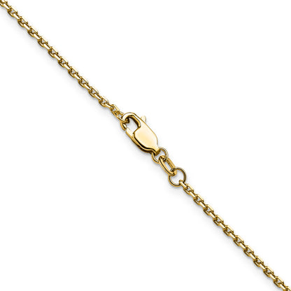 22 Inch 14K Yellow Gold 1.65mm D/C Square Cable Chain Necklace