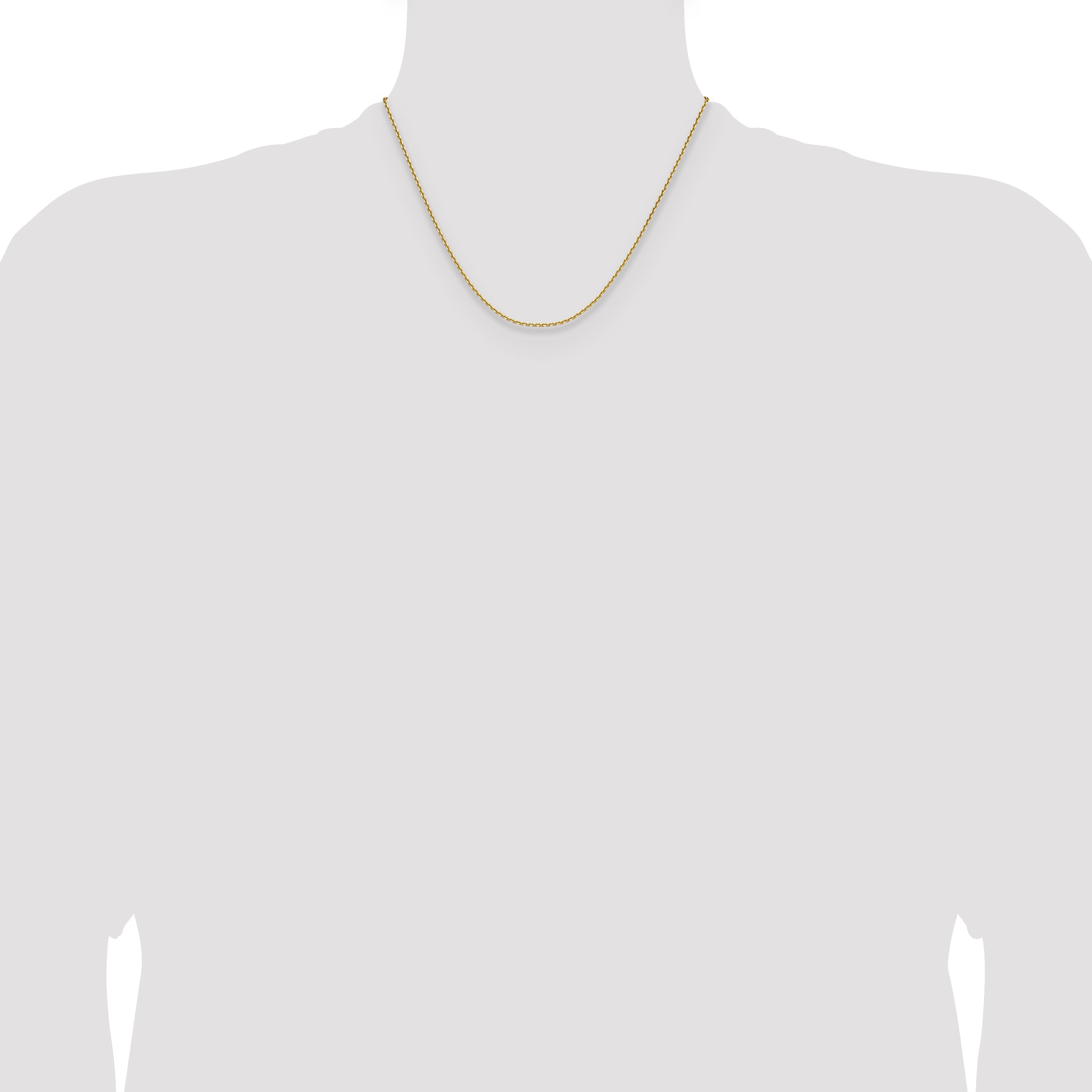 18 Inch 14K Yellow Gold 1.65mm D/C Square Cable Chain Necklace