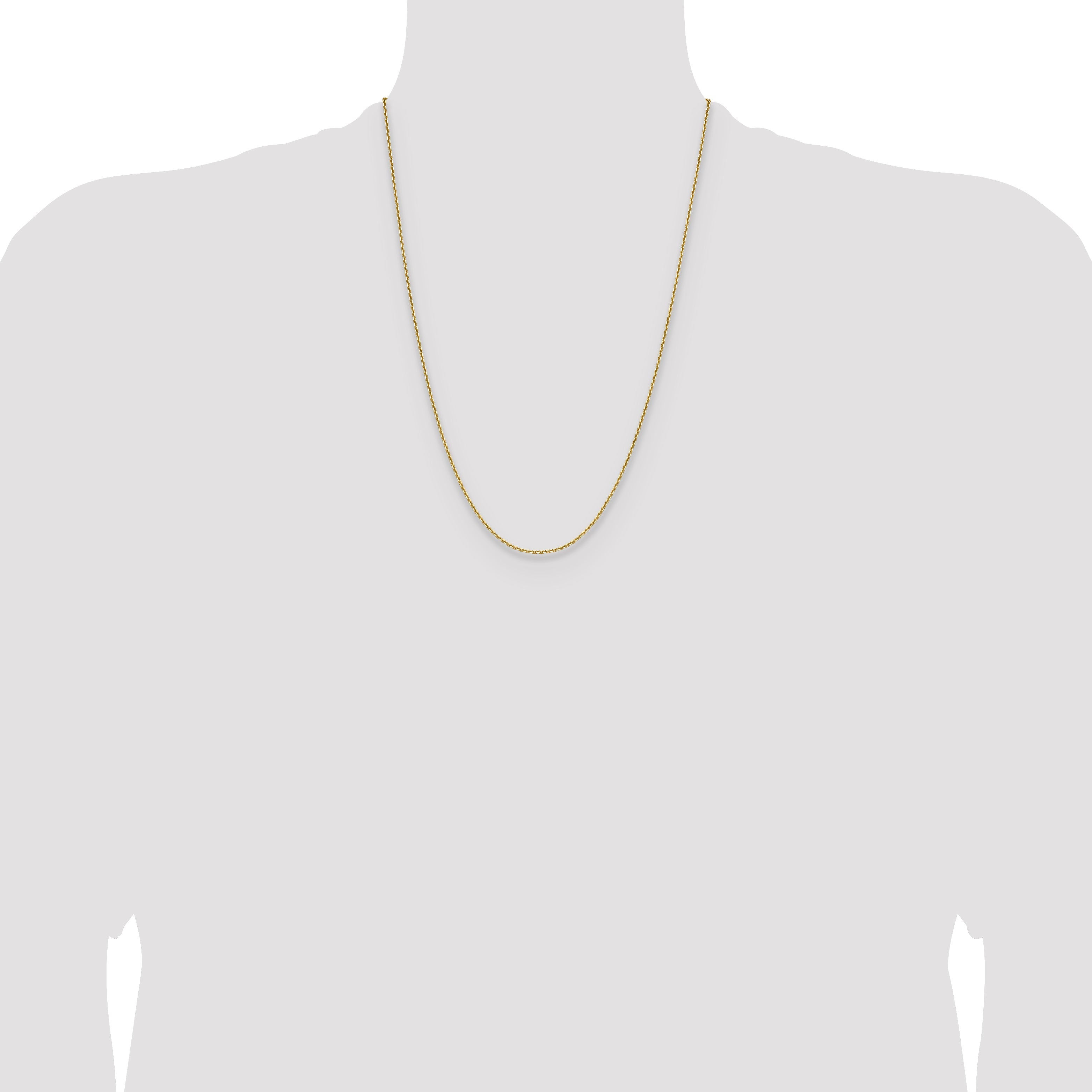 24 Inch 14K Yellow Gold 1.65mm D/C Square Cable Chain Necklace