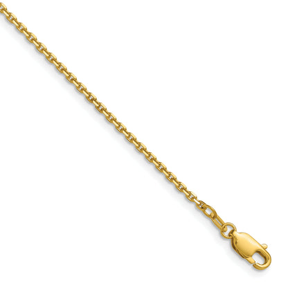 22 Inch 14K Yellow Gold 1.65mm D/C Square Cable Chain Necklace
