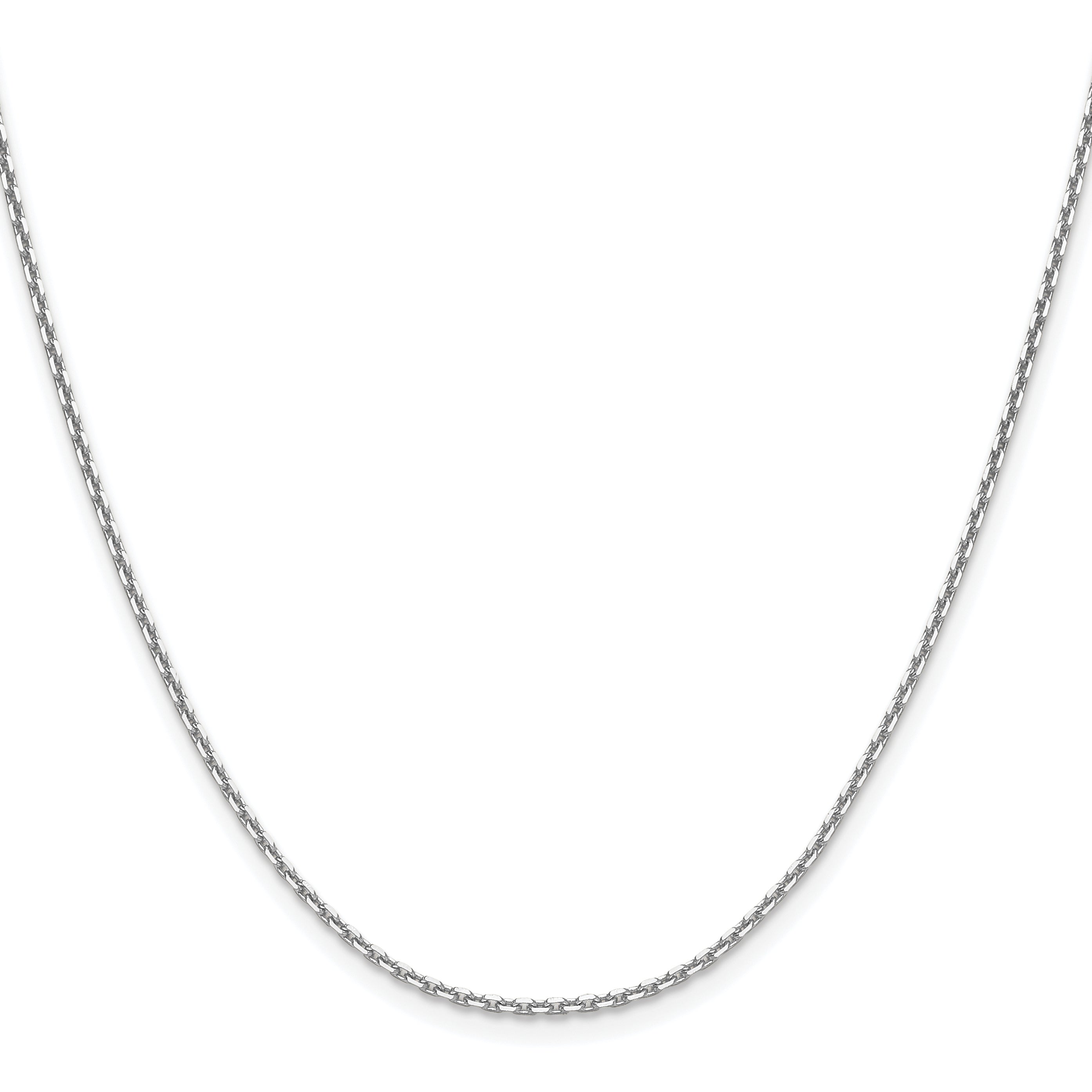 18 Inch 14K White Gold 1.65mm D/C Square Cable Chain Necklace