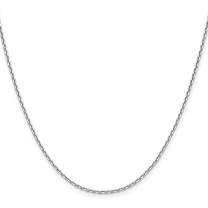 2 Inch 14K White Gold 1.65mm D/C Square Cable Chain Necklace
