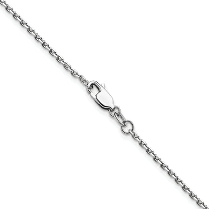 18 Inch 14K White Gold 1.65mm D/C Square Cable Chain Necklace