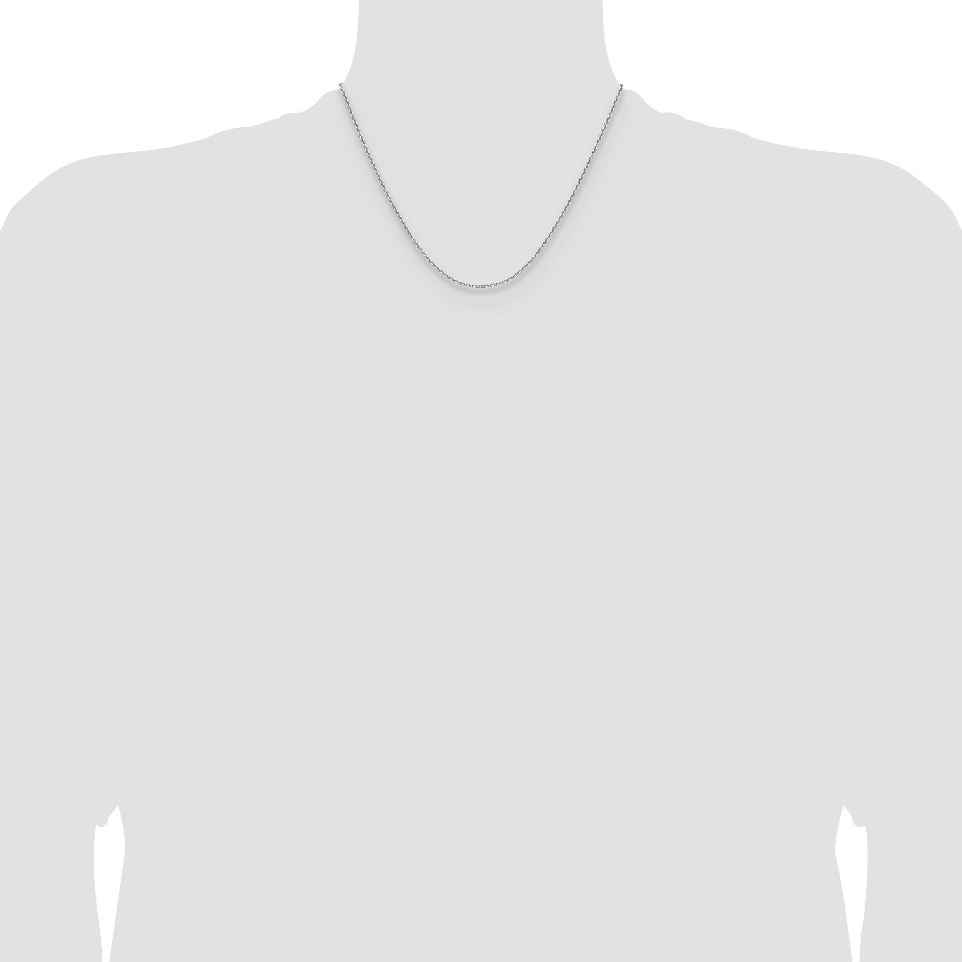 18 Inch 14K White Gold 1.65mm D/C Square Cable Chain Necklace