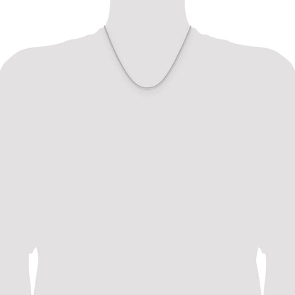 18 Inch 14K White Gold 1.65mm D/C Square Cable Chain Necklace