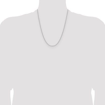 22 Inch 14K White Gold 1.65mm D/C Square Cable Chain Necklace