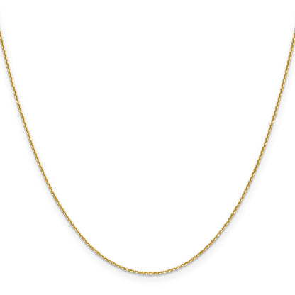 18 Inch 14K Yellow Gold 1.1mm D/C Round Cable Chain Necklace