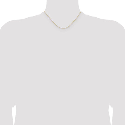 16 Inch 14K Yellow Gold 1.1mm D/C Round Cable Chain Necklace