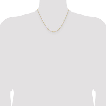 18 Inch 14K Yellow Gold 1.1mm D/C Round Cable Chain Necklace