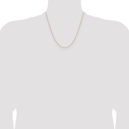 2 Inch 14K Yellow Gold 1.1mm D/C Round Cable Chain Necklace