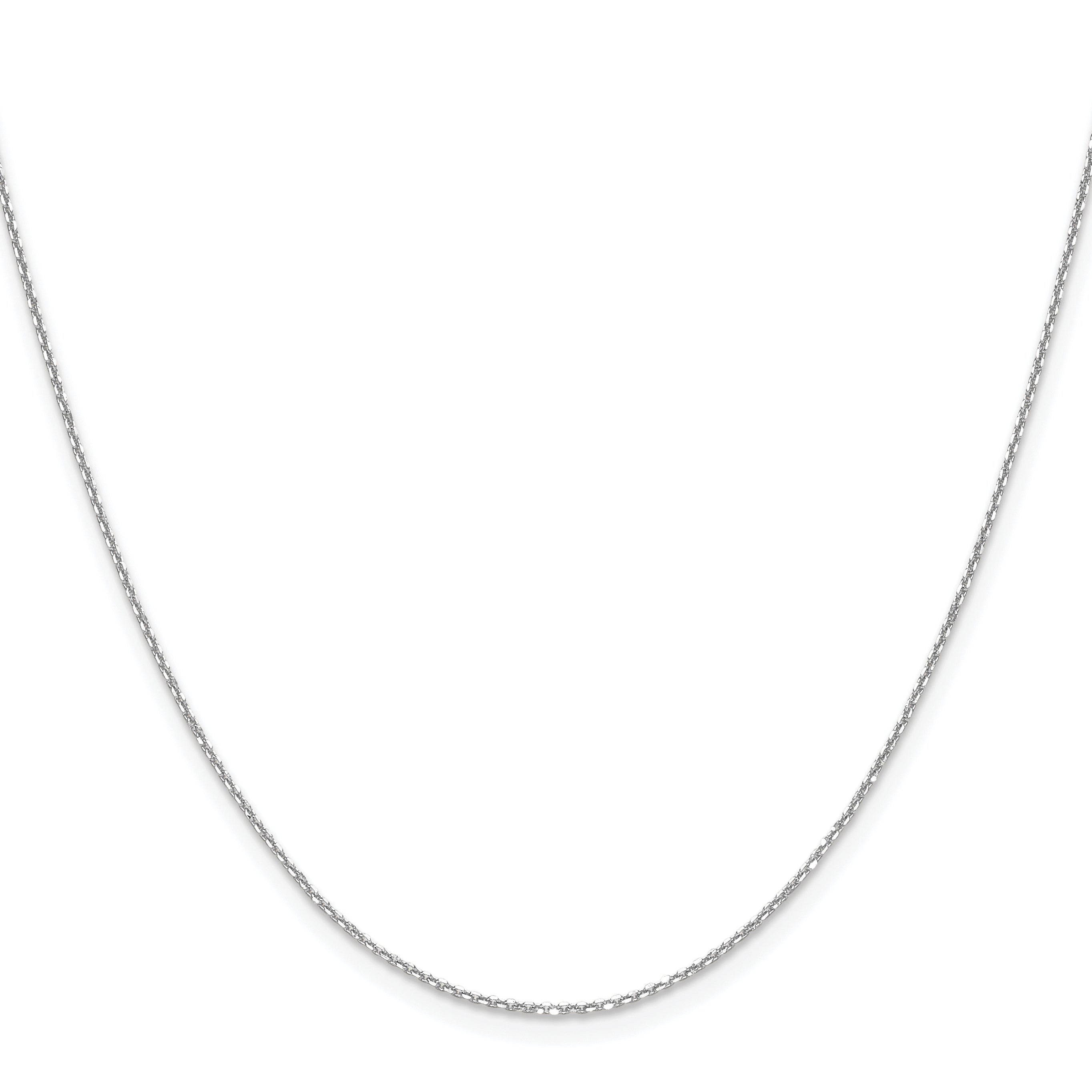18 Inch 14K White Gold 1.1mm D/C Round Cable Chain Necklace