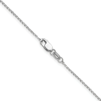 18 Inch 14K White Gold 1.1mm D/C Round Cable Chain Necklace
