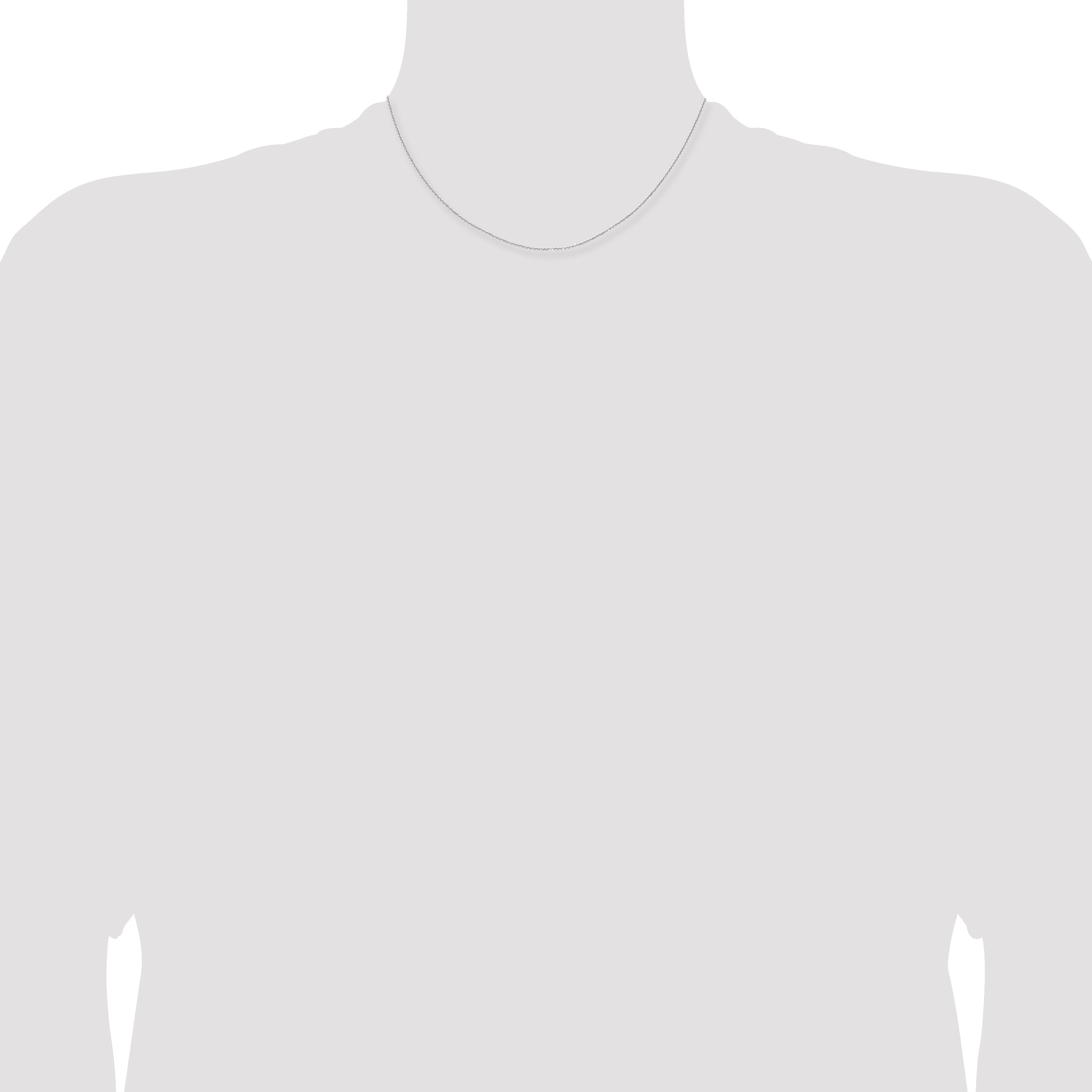 16 Inch 14K White Gold 1.1mm D/C Round Cable Chain Necklace