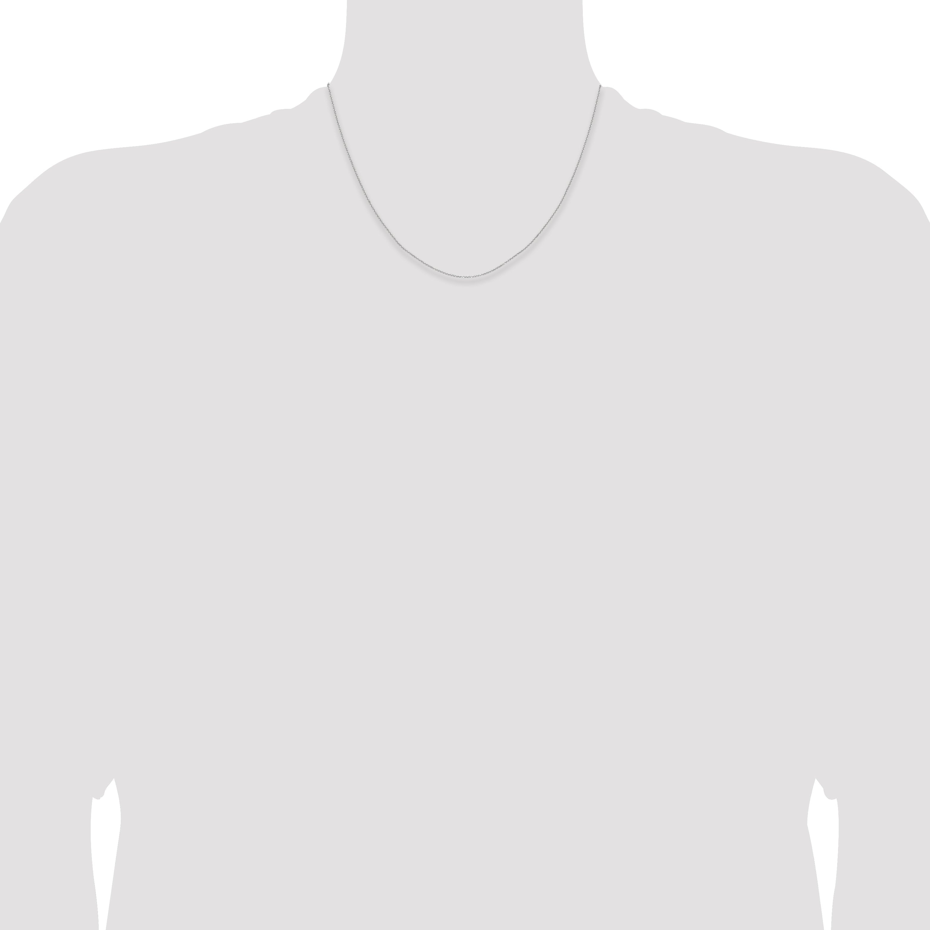 18 Inch 14K White Gold 1.1mm D/C Round Cable Chain Necklace