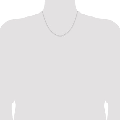 18 Inch 14K White Gold 1.1mm D/C Round Cable Chain Necklace