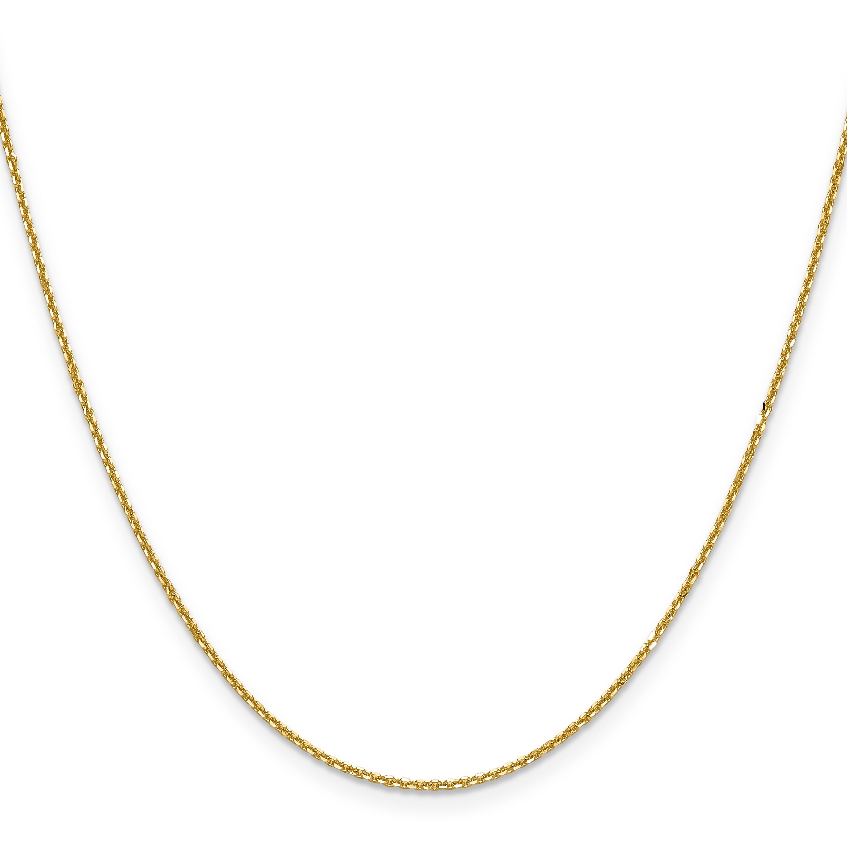 16 Inch 14K Yellow Gold 1.25mm D/C Round Cable Chain Necklace
