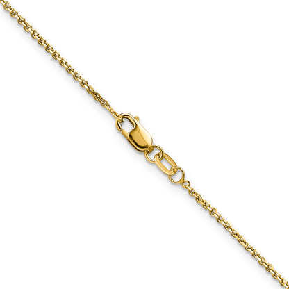 16 Inch 14K Yellow Gold 1.25mm D/C Round Cable Chain Necklace