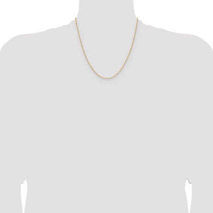 2 Inch 14K Yellow Gold 1.25mm D/C Round Cable Chain Necklace