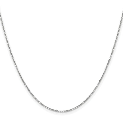 2 Inch 14K White Gold 1.25mm D/C Round Cable Chain Necklace