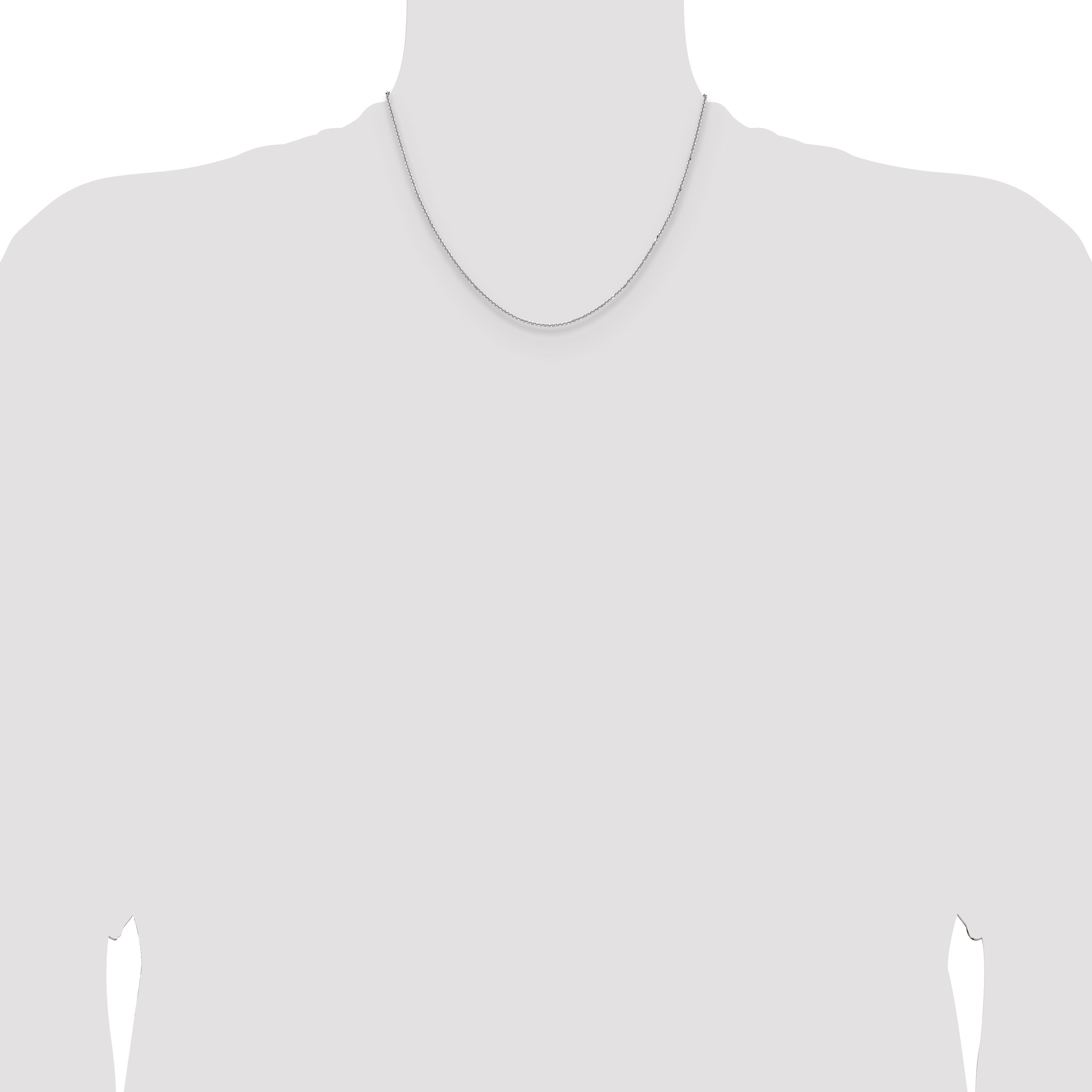 18 Inch 14K White Gold 1.25mm D/C Round Cable Chain Necklace