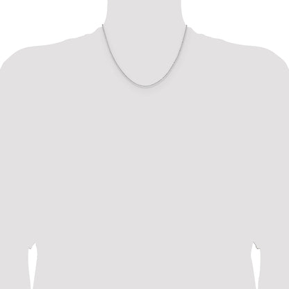 18 Inch 14K White Gold 1.25mm D/C Round Cable Chain Necklace