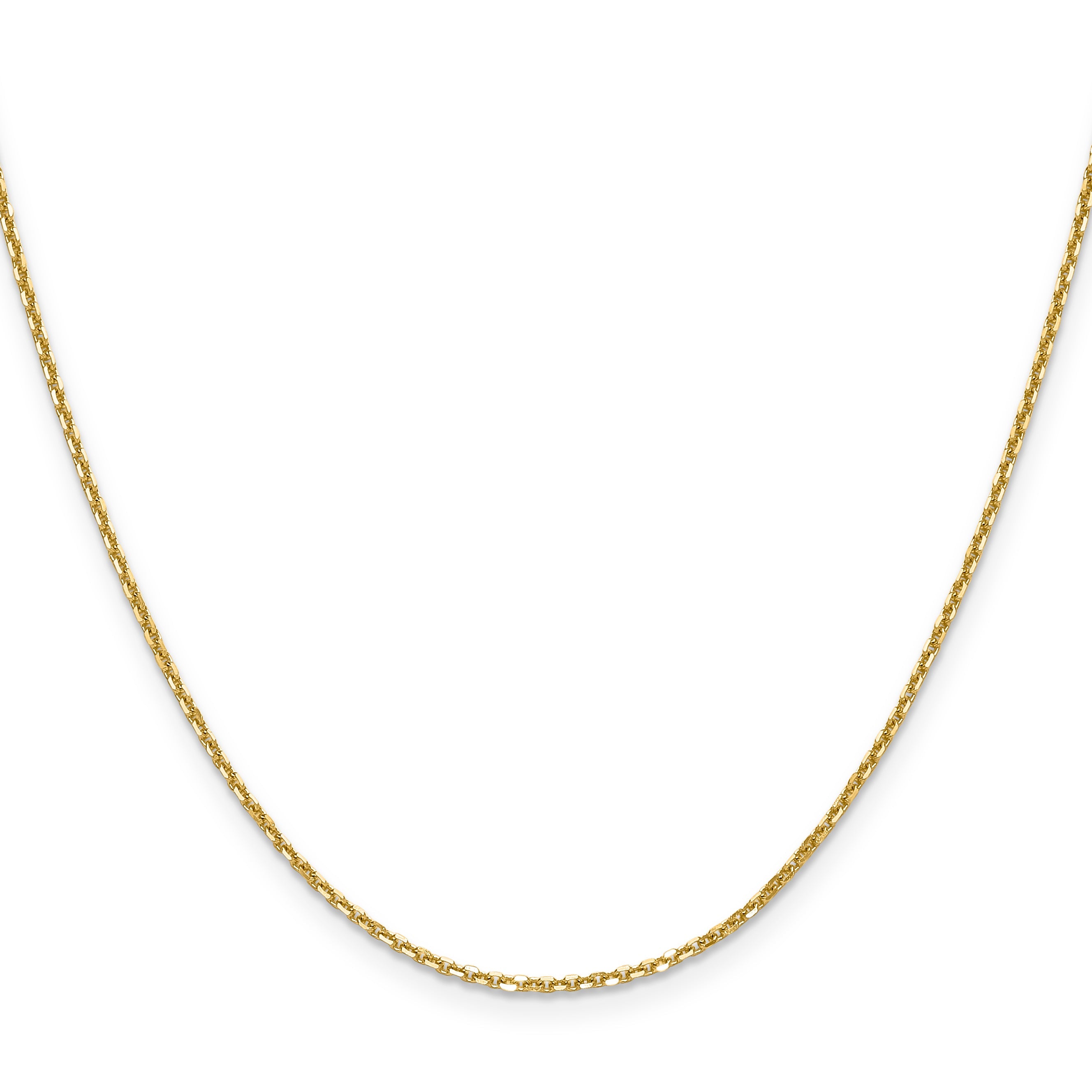16 Inch 14K Yellow Gold 1.45mm D/C Round Cable Chain Necklace