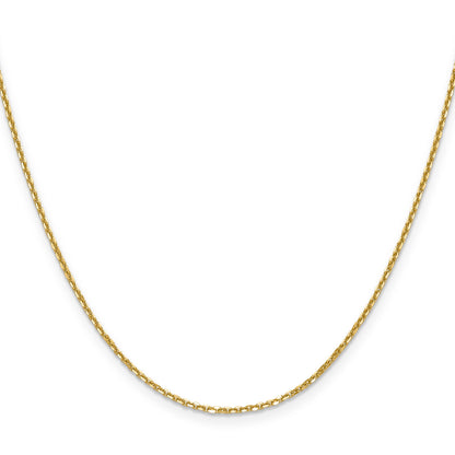 16 Inch 14K Yellow Gold 1.45mm D/C Round Cable Chain Necklace
