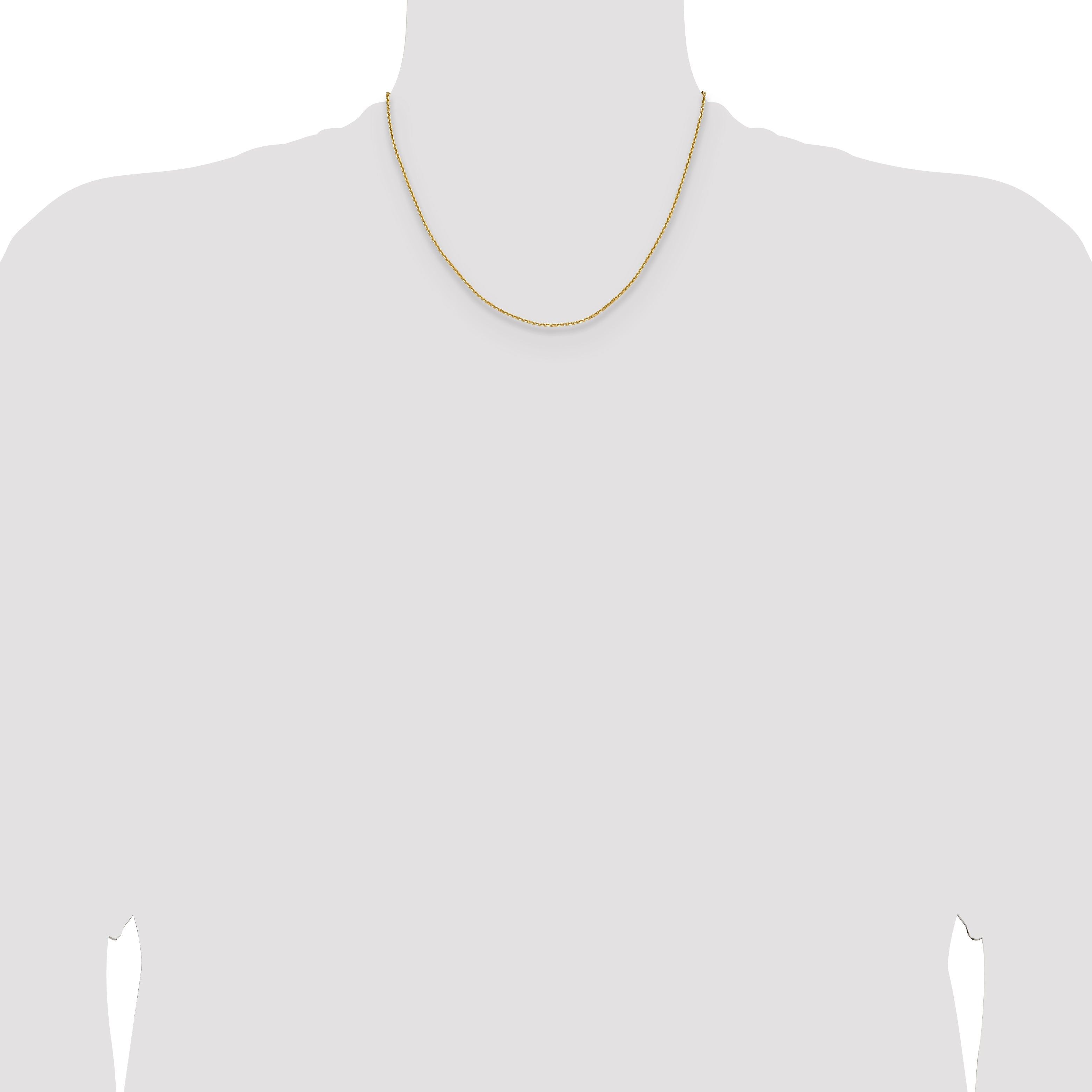 18 Inch 14K Yellow Gold 1.45mm D/C Round Cable Chain Necklace