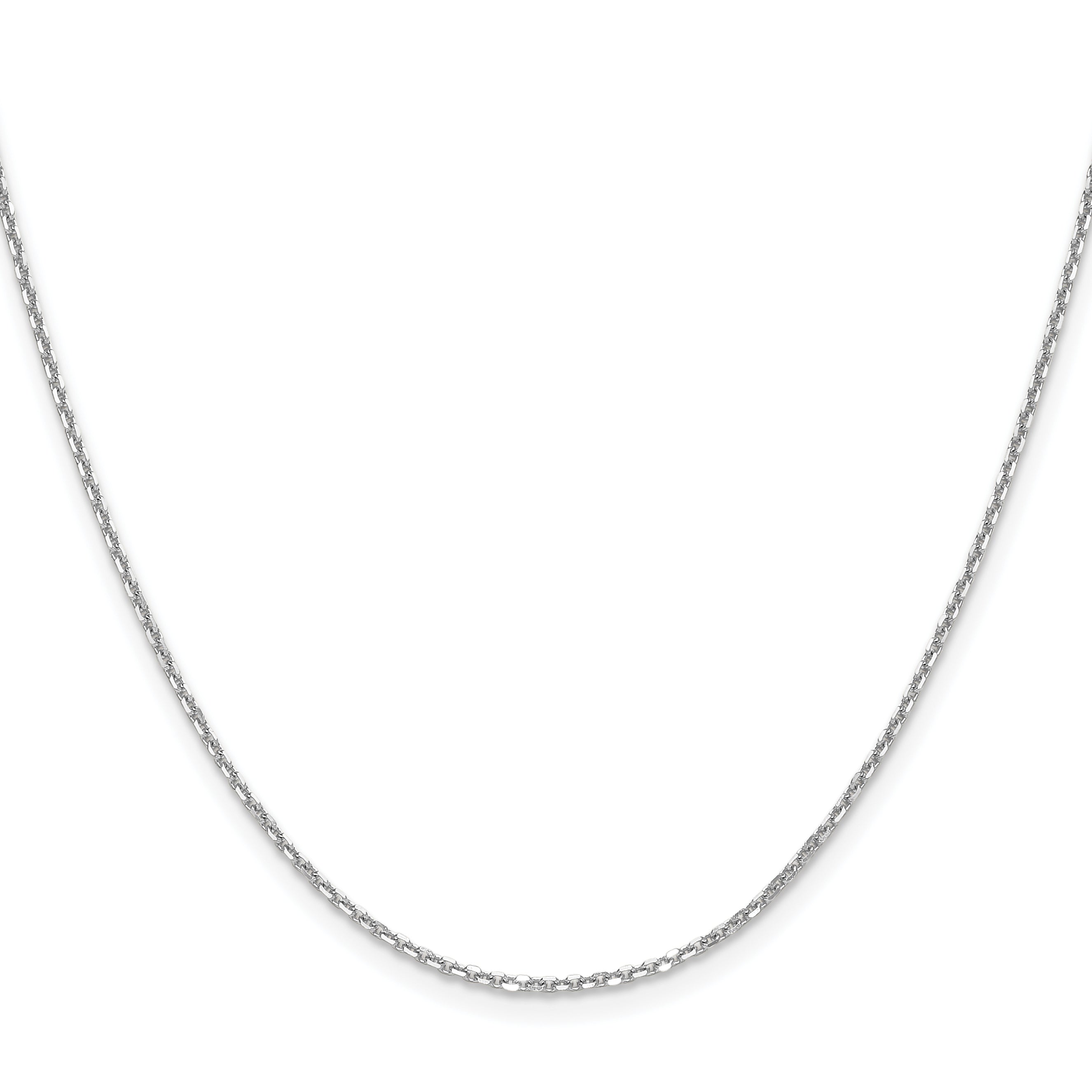 18 Inch 14K White Gold 1.45mm D/C Round Cable Chain Necklace