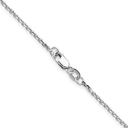 18 Inch 14K White Gold 1.45mm D/C Round Cable Chain Necklace