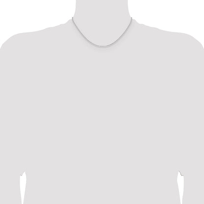 16 Inch 14K White Gold 1.45mm D/C Round Cable Chain Necklace